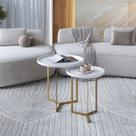 Conjunto Mesa Lateral de Canto Trento com Borda 57cm X 45cm X 45cm