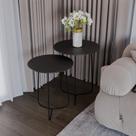 Conjunto Mesa Lateral de Canto Trude 55cm x 45cm x 45cm Preto Conjunto Mesa Lateral de Canto Trude 55cm x 45cm x 45cm Preto