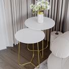 Conjunto Mesa Lateral de Canto Trude 55cm X 45cm X 45cm