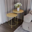 Conjunto Mesa Lateral de Canto Trude 55cm X 45cm X 45cm
