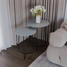 Conjunto Mesa Lateral de Canto Trude 55cm X 45cm X 45cm