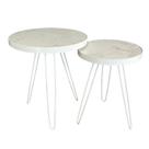 Conjunto Mesa Lateral Siena Marmorizado