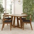 Conjunto Mesa Lins 4 Cadeiras Sextavada Freijó/off/corin. Marrom - M.a