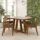 Conjunto Mesa Lins 4 Cadeiras Sextavada Freijó/off/cr. Caramelo - M.a