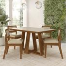 Conjunto Mesa Lins 4 Cadeiras Sextavada Freijó/off/material sintético Bege - M.a