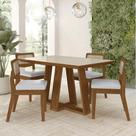 Conjunto Mesa Lins 4 Cadeiras Sextavada Freijó/off/material sintético Branco - M.a