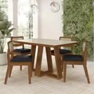 Conjunto Mesa Lins 4 Cadeiras Sextavada Freijó/off/material sintético Preto - M.a