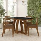 Conjunto Mesa Lins 4 Cadeiras Sextavada Freijó/pto/cori Caramelo - M.a