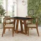 Conjunto Mesa Lins 4 Cadeiras Sextavada Freijó/pto/material sintético Bege - M.a