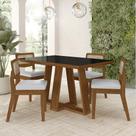 Conjunto Mesa Lins 4 Cadeiras Sextavada Freijó/pto/material sintético Branco - M.a