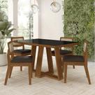 Conjunto Mesa Lins 4 Cadeiras Sextavada Freijó/pto/material sintético Marrom - M.a