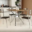 Conjunto Mesa Loire 4 Cadeiras Portugal Marrom/Cromado/Preto
