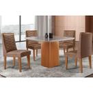 Conjunto Mesa Maldivas c/ Tampo Madeirado c/ Vidro Canto Curvo 90x90cm e 4 Cadeiras Maldivas Naturale/Off White - Corano Capuccino-Rufato Conjunto Mesa Maldivas c/ Tampo Madeirado c/ Vidro Canto Curvo 90x90cm e 4 Cadeiras Maldivas Naturale/Off White - Corano Capuccino-Rufato