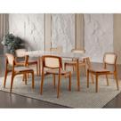 Conjunto Mesa Malta 160cm 6 Cadeiras Off White