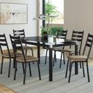 Conjunto Mesa Malva 140x80cm com 6 Cadeiras Rattan New
