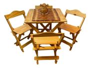 Conjunto Mesa Mesinha E 4 Cadeiras Teen Infantil Madeira