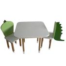 Conjunto Mesa Mesinha quadrada C/2 Cadeira Infantil Dinossauro