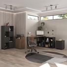 Conjunto Mesa Nero, Gaveteiro New, Balcão Cool e Armário Wally cor Ipê com Preto