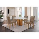 Conjunto Mesa Olímpia 90cm Em Mdf 4 Cadeiras Liz Off White