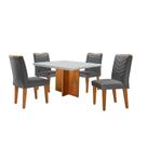 Conjunto Mesa Olímpia 90cm Tampo Mdf 4 Cadeiras Liz Moderna Linho Grafite Off White Imbuia Conjunto Mesa Olímpia 90cm Tampo Mdf 4 Cadeiras Liz Moderna Linho Grafite Off White Imbuia