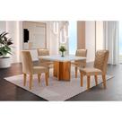 Conjunto Mesa Olímpia 90cm Tampo Mdf 4 Cadeiras Off White