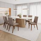Conjunto Mesa Olívia 200cm com Vidro 08 Cadeiras Elena