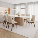 Conjunto Mesa Olívia 200cm com Vidro 08 Cadeiras Elena