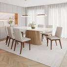 Conjunto Mesa Olívia 200cm com Vidro 08 Cadeiras Elena