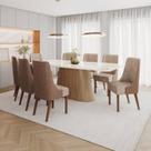 Conjunto Mesa Olívia 200cm com Vidro 08 Cadeiras Ivy