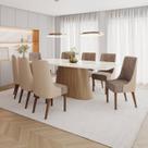 Conjunto Mesa Olívia 200cm com Vidro 8 Cadeiras Ivy Conjunto Mesa Olívia 200cm com Vidro 8 Cadeiras Ivy