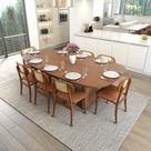 Conjunto Mesa Organik Tampo 250x127,5cm + 8 Cadeiras Organik Assento Estofado Corano Marrom Mescla