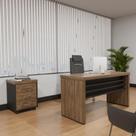 Conjunto Mesa Para Escritório 1400 e Gaveteiro com 3 Gavetas Tamburato Charuto com Preto