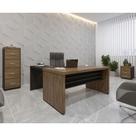 Conjunto Mesa Para Escritório Tamburato 1600 e Mesa De Apoio 890 e Gaveteiro com 3 Gavetas e Arquivo com 4 Gavetas Tamburato Charuto com Preto Conjunto Mesa Para Escritório Tamburato 1600 e Mesa De Apoio 890 e Gaveteiro com 3 Gavetas e Arquivo com 4 Gavetas Tamburato Charuto com Preto