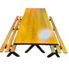 Conjunto Mesa para Jardim com 2 Bancos Kit Churrasco Yescasa