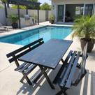 Conjunto Mesa para Jardim com 2 Bancos Kit Churrasco Yescasa