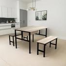Conjunto Mesa para Refeitório 8 Lugares com Bancos Separado