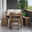 Conjunto Mesa para Sala de Jantar com 4 Banquetas