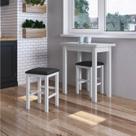 Conjunto Mesa para Sala de Jantar Dobrável com 4 Banquetas