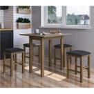 Conjunto Mesa para Sala de Jantar Dobrável com 4 Banquetas Conjunto Mesa para Sala de Jantar Dobrável com 4 Banquetas