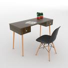 Conjunto Mesa Pé Palito Nogal e Cadeira Eiffel Preta Conjunto Mesa Pé Palito Nogal e Cadeira Eiffel Preta