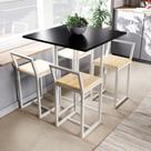 Conjunto Mesa Preta 4 Cadeiras Pequena Pinus Industrial White