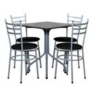Conjunto Mesa Quadrada 70cm Cinza Com 4 Cadeiras Epoxi