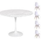 Conjunto Mesa Redonda 107cm + 4 Cadeiras Branca Conjunto Mesa Redonda 107cm + 4 Cadeiras Branca