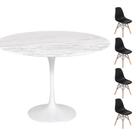 Conjunto Mesa Redonda 107cm + 4 Cadeiras Preta Conjunto Mesa Redonda 107cm + 4 Cadeiras Preta