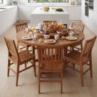 Conjunto Mesa Redonda 1,6m Com Prato Giratório E 6 Cadeiras Madri MHM Conjunto Mesa Redonda 1,6m Com Prato Giratório E 6 Cadeiras Madri MHM