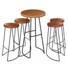 Conjunto Mesa Redonda Bistrô 4 Banquetas Industrial Aurora