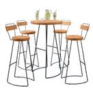 Conjunto Mesa Redonda Bistrô Com 4 Banquetas Encosto Aurora