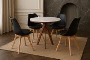 Conjunto Mesa Redonda com 4 Cadeiras Pretas Modernas Sofisticação e Design Exclusivo
