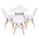 Conjunto Mesa Redonda Eiffel 70cm com 4 Cadeiras Eiffel Branca