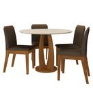 Conjunto Mesa Redonda Scala 4 Cadeiras Estofadas Frei/off/marrom - M.a